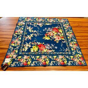 April Cornell - Ink Cottage Rose Tablecloth 36 x 36” New With Tags